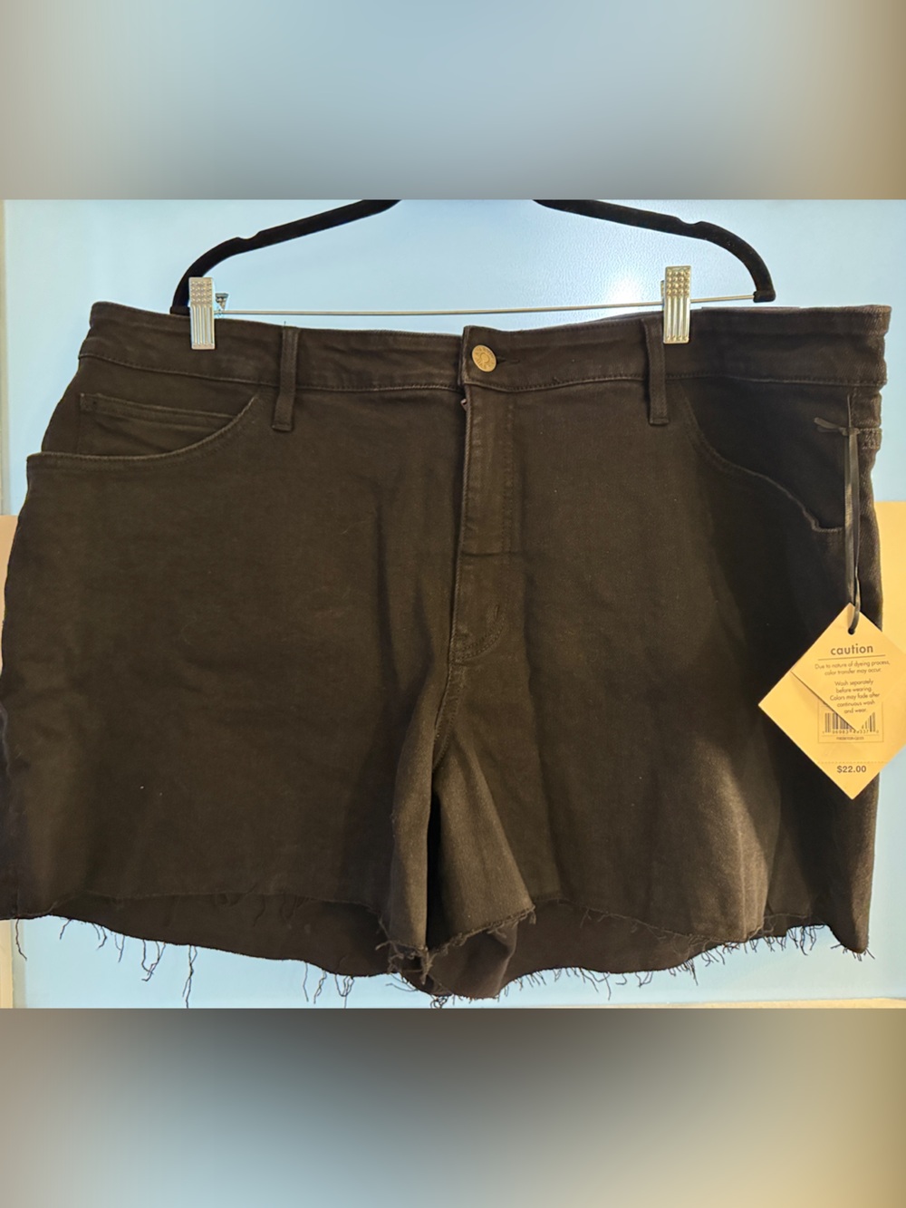 Ava & Viv Black Frayed Hem Jean Shorts